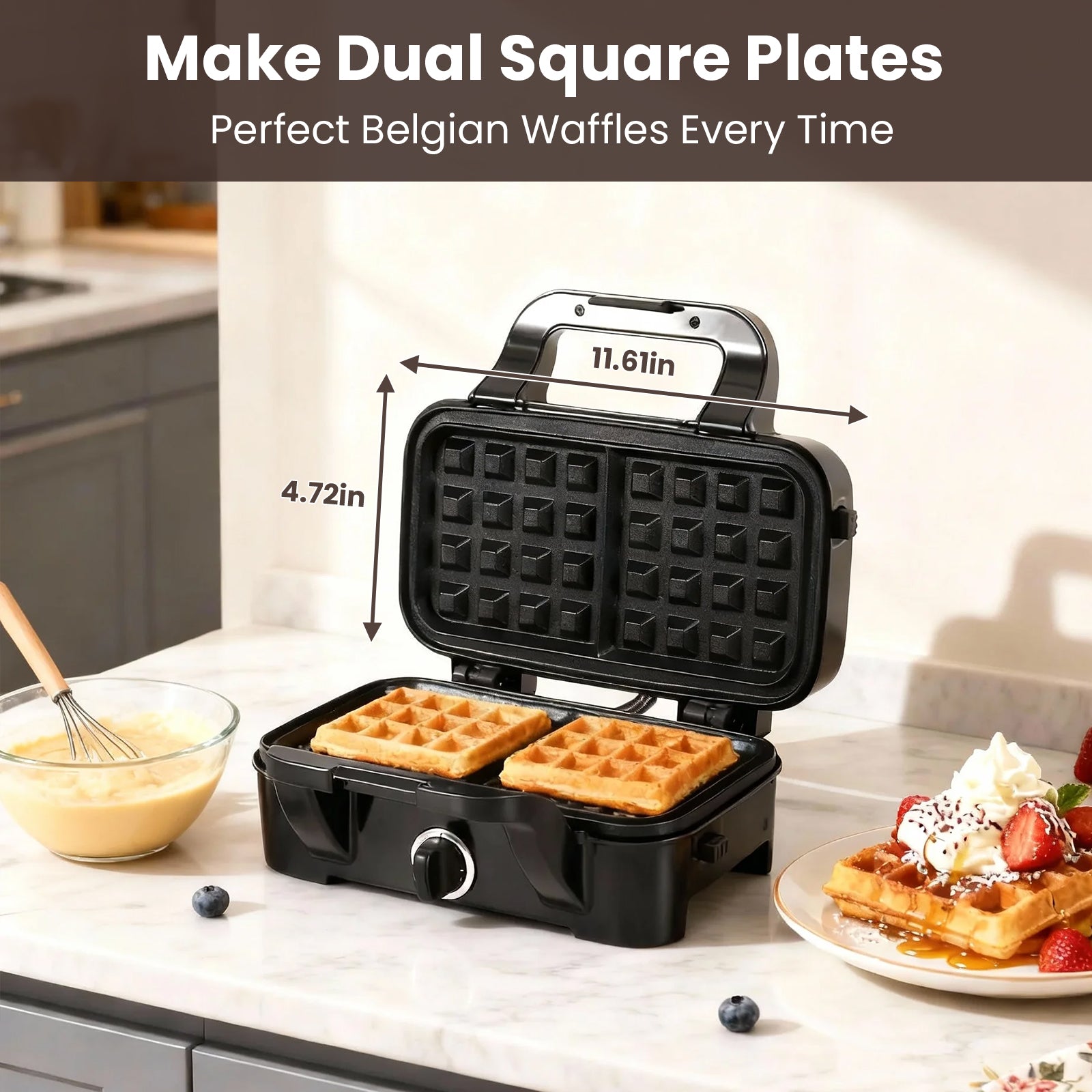 3-in-1 waffle Maker, Sandwich maker and Grill plates with Removable Plates